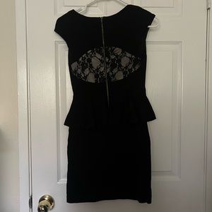 Express Lace Back Black Peplum Dress!!